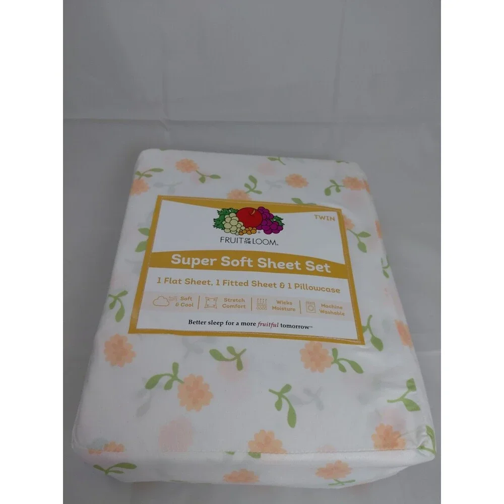 FRUIT OF THE LOOM SUPER SOFT SHEET SET TWIN SIZE